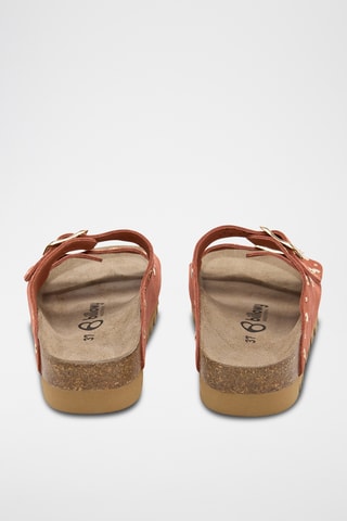 Mules plateformes en nubuck - Orange