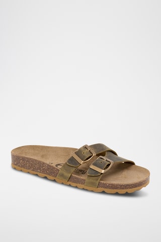 Mules en cuir - Kaki