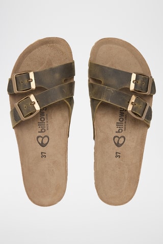 Mules en cuir - Kaki