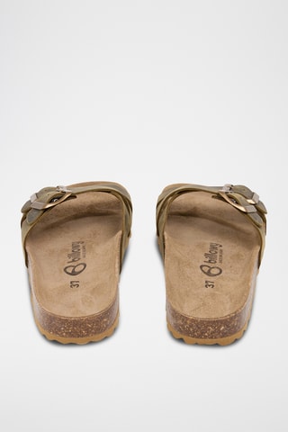 Mules en cuir - Kaki