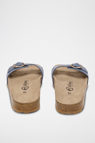 Mules en cuir - Bleu