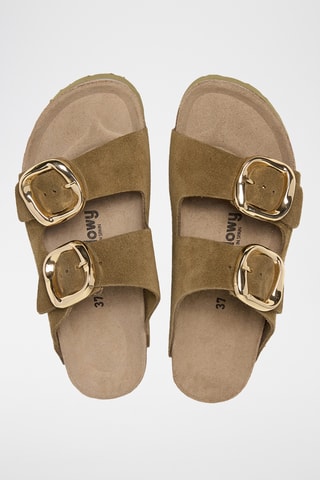 Mules en nubuck - Kaki