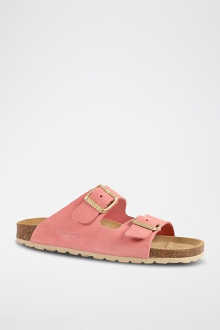 Mules en nubuck - Saumon