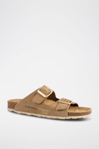 Mules en nubuck - Marron clair