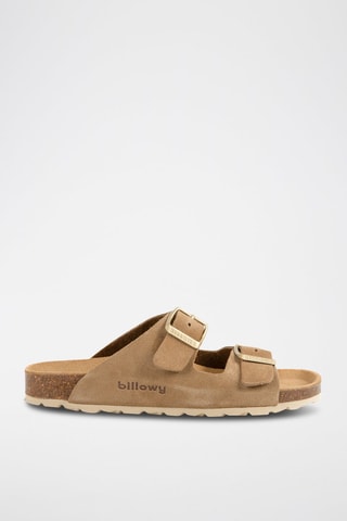 Mules en nubuck - Marron clair