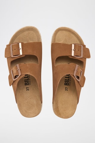 Mules plateformes en nubuck - Marron