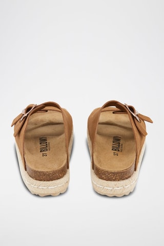 Mules plateformes en nubuck - Marron