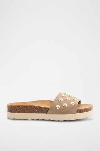 Mules en nubuck - Marron clair