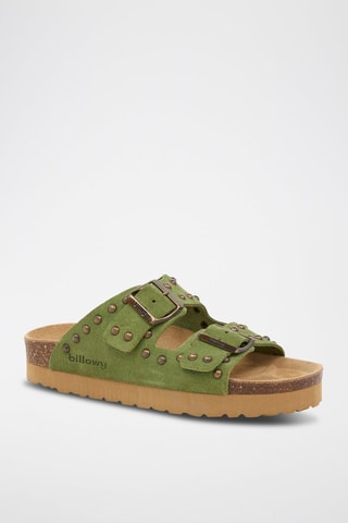 Mules en nubuck - Vert