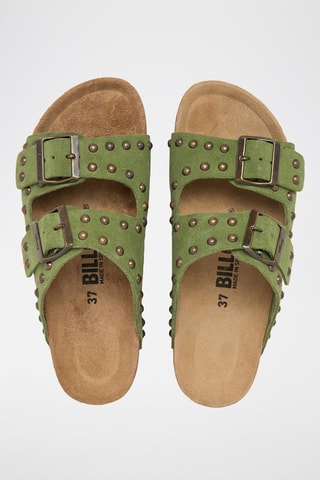 Mules en nubuck - Vert