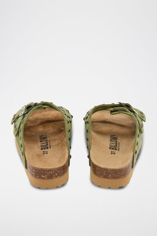 Mules en nubuck - Vert