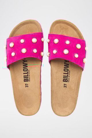 Mules en nubuck - Fuchsia