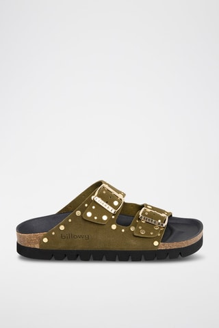 Mules en cuir - Kaki