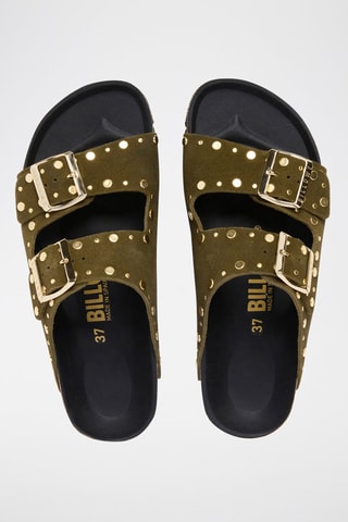 Mules en cuir - Kaki