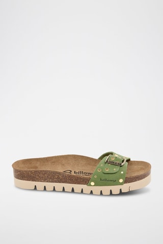 Mules en nubuck - Vert