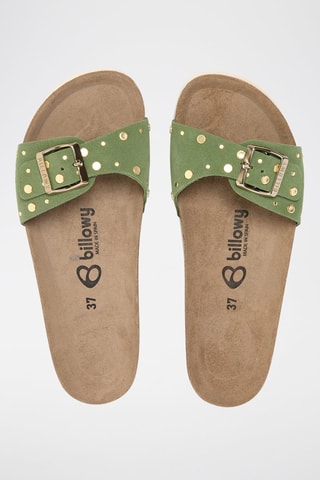 Mules en nubuck - Vert