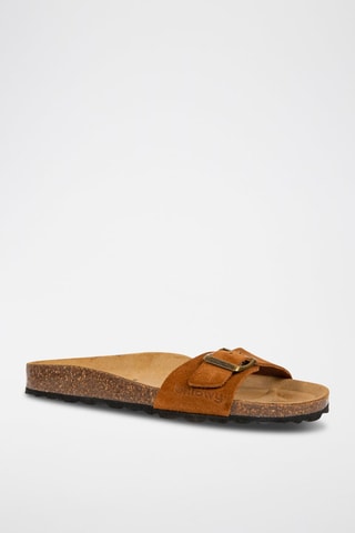 Mules en nubuck Rosso - Camel