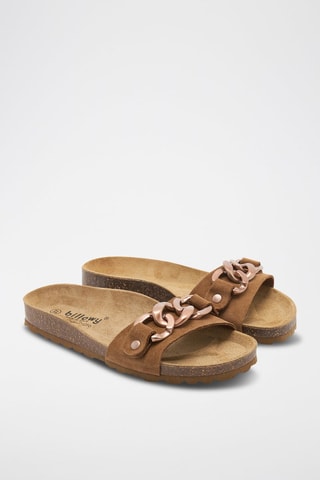 Mules en nubuck Rosso - Camel