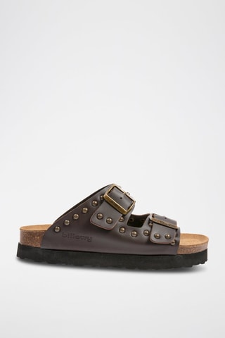 Sandales plateformes en cuir - Marron