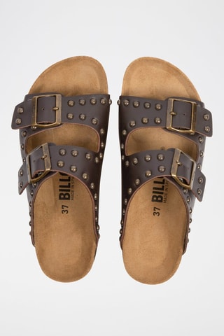 Sandales plateformes en cuir - Marron