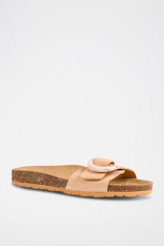 Mules en nubuck - Saumon