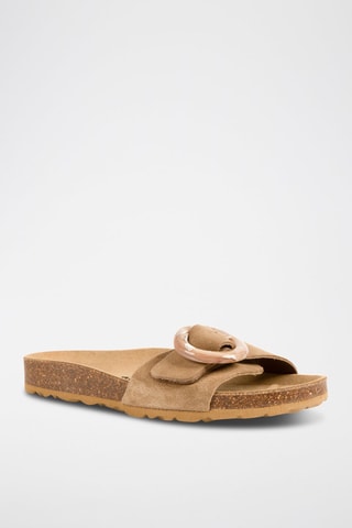 Mules en nubuck - Marron