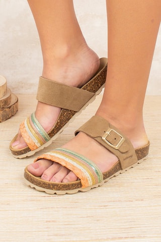 Mules en nubuck - Marron clair