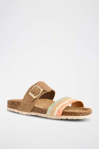 Mules en nubuck - Marron clair