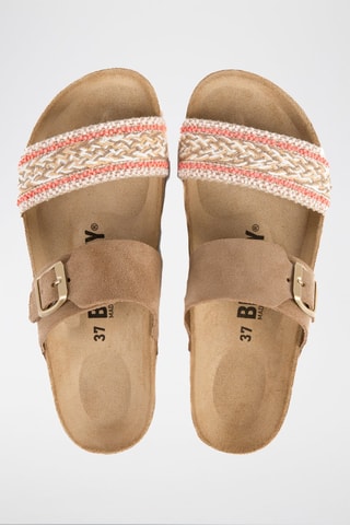 Mules en nubuck - Marron clair