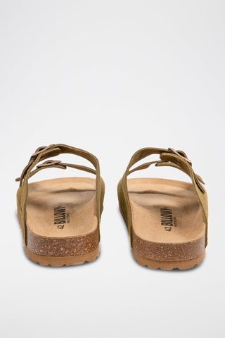 Mules en nubuck - Kaki