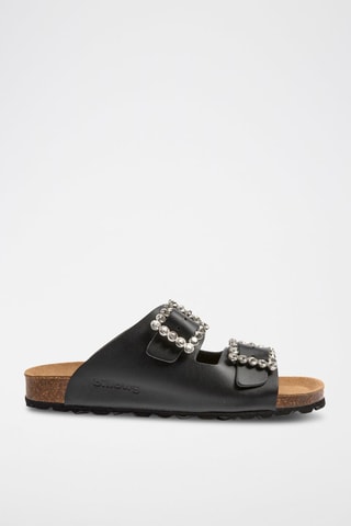 Mules en cuir Rosso - Noir