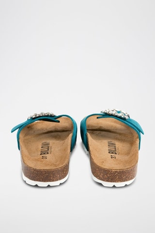 Mules en nubuck Rosso - Turquoise