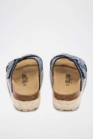 Mules plateformes - Bleu