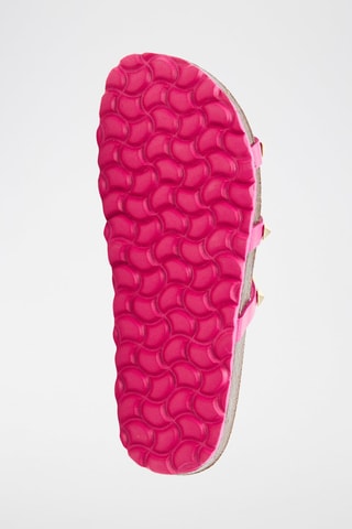 Mules en cuir - Fuchsia