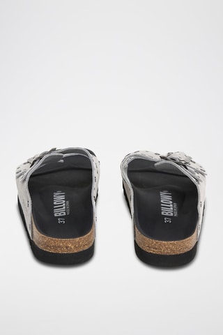 Mules en cuir - Gris