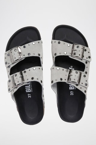 Mules en cuir - Gris