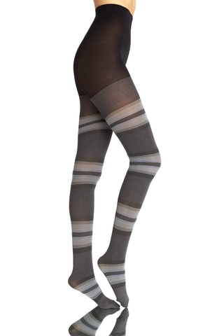 2 collants Evy - 40 deniers - Noir et gris