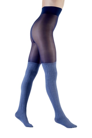 2 collants Paisible - 40 deniers - Noir et bleu