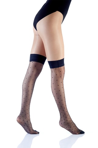 2 paires de bas autofixants Idylle - 20 déniers - Noir