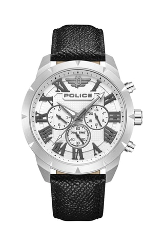 Buffelleren Quartz Horloge - GMT - Zwart en Zilverkleurig