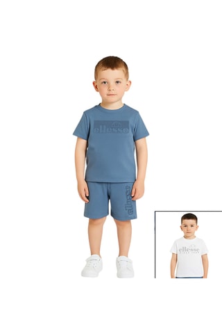 Pack 2 t-shirt e shorts  - Bianco e blu
