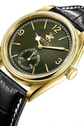 Reloj de cuarzo de piel y cerámica