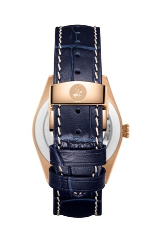 Reloj de cuarzo de piel, chapado en ion de oro rosa, chapado en ion negro y cerámica