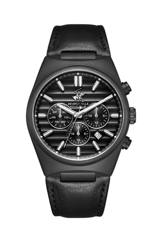 Reloj de cuarzo de piel y cerámica