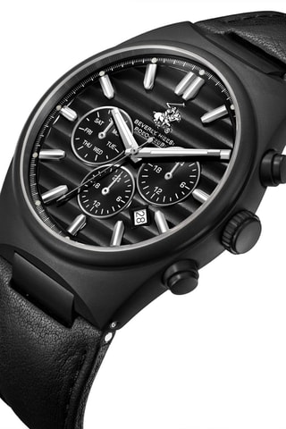 Reloj de cuarzo de piel y cerámica