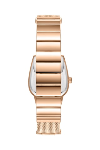 Reloj de cuarzo chapado en ion de oro rosa, cerámica y diamante