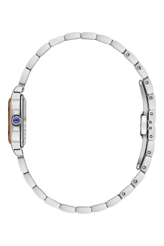 Reloj de cuarzo chapado en ion de oro rosa y cerámica