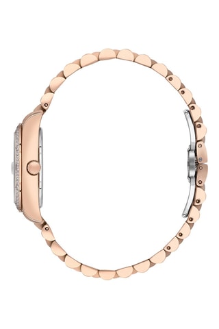 Reloj de cuarzo de acero y cerámica - Rosa dorado