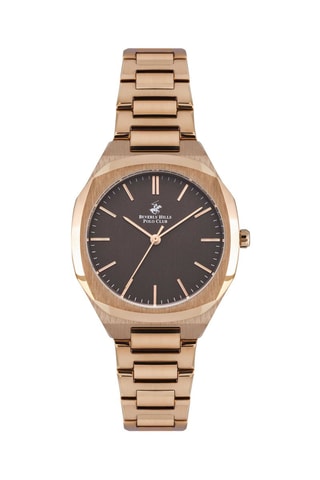 Reloj de cuarzo de acero - Rosa dorado