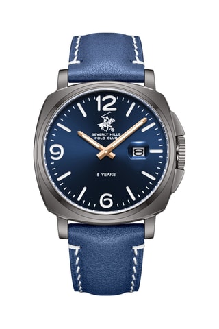 Reloj de piel - Azul y gris